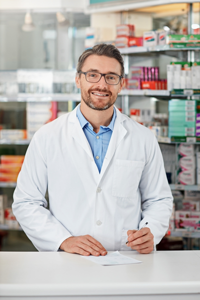 smiling male pharmacist